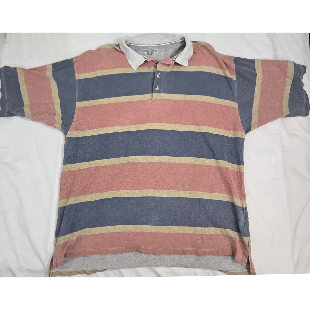 Vintage 90s Supplies by Unionbay Striped Polo Shirt Mens Large Skater‎ Grunge